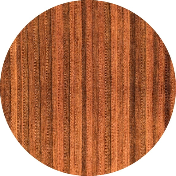 Ahgly Company Indoor Round Abstract Orange Modern Area Rugs, 3' Round