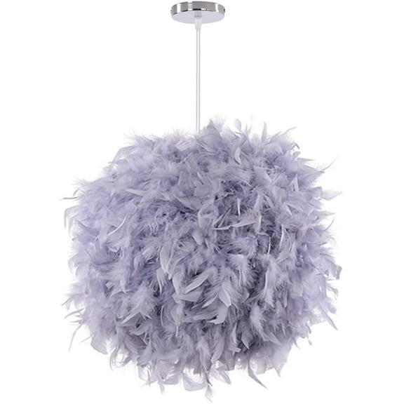 Feather Pendant Lamp, Modern Spherical Shape Pendant Lamp 30CM, E27 Ceiling Light Pendant Lamp Decoration, for Living Room Bedroom Children's Room Boy