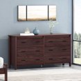 thumbnail image 2 of GDF Studio Titeca Contemporary 6 Drawer Double Dresser, Walnut, 2 of 9