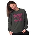 thumbnail image 4 of Cute Inspirational Motivation Alien Women Crewneck Sweatshirt Brisco Brands 2X, 4 of 6