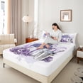 thumbnail image 4 of Castle Fairy Purple Floral Rose Twin Sheet Sets,Fashion Romantic Flowers Bedding, 4 of 7