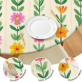 thumbnail image 4 of Pioneer Flower Floral Print Pattern Round Fitted Tablecloth with Elastic Edge,Dining Table Cover Waterproof,Outdoor Round Tablecloth for Camping,Dining,Indoor and Outdoor, 4 of 7