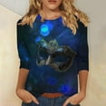 thumbnail image 2 of QATAINLAV Carnival Costume 3/4 Sleeve Spring Shirt Daily Tee Mask Print Blouse Mardi Gras Round Neck 2025 Tee Dressy Tunic Multicolor XXXL, 2 of 6