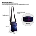 thumbnail image 3 of HELLHERO Zipper Closed Polyester Women Shoulder Bag Men, Women 4.33"x1.97"x7.09" Galaxy, 3 of 4