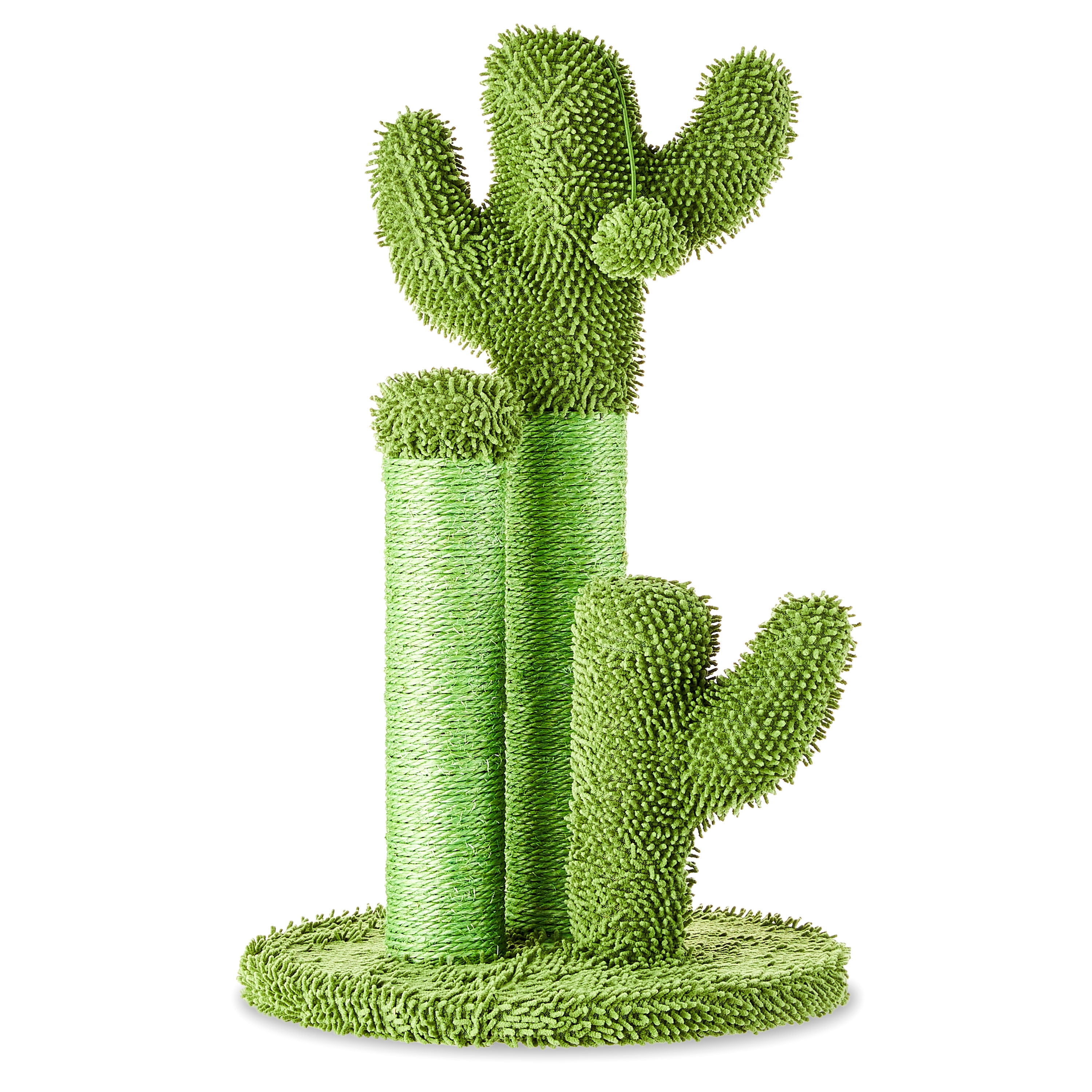 Vibrant Life Cactus 3-Arm Chenille, Sisal & Jute Cat Scratching Post with Cat Toy