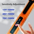 thumbnail image 4 of Voltage Tester, Non-Contact Voltage Detector, Electrical Tester, 3 Ranges AC 12V/48V/70V-1000V, Live/Null Wire Tester with Buzzer Alarm and Flashlight, Wire Breakpoint Finder - Orange, 4 of 6
