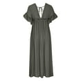thumbnail image 7 of yillto Womens Dress Short Sleeve V Neck Summer Maxi Dresses Beach Lightweight Cover up Dress, 7 of 7