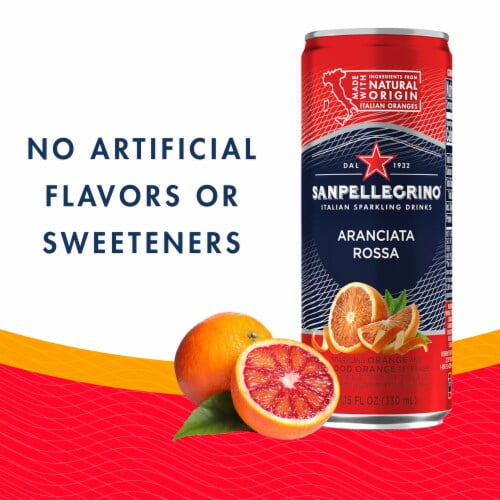 San Pellegrino Aranciata Rossa Orange/Blood Orange 330ml Can (Pack Of 24) 12516080 - Office Monster