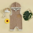 thumbnail image 2 of Okbabeha Newborn Baby Boy Girl Summer Clothes Outfit 0 3 6 9 12 18 Mohths Striped Sleeveless Hoodie Romper Jumpsuit infant Hooded Onesie Onepiece Overall, 2 of 7