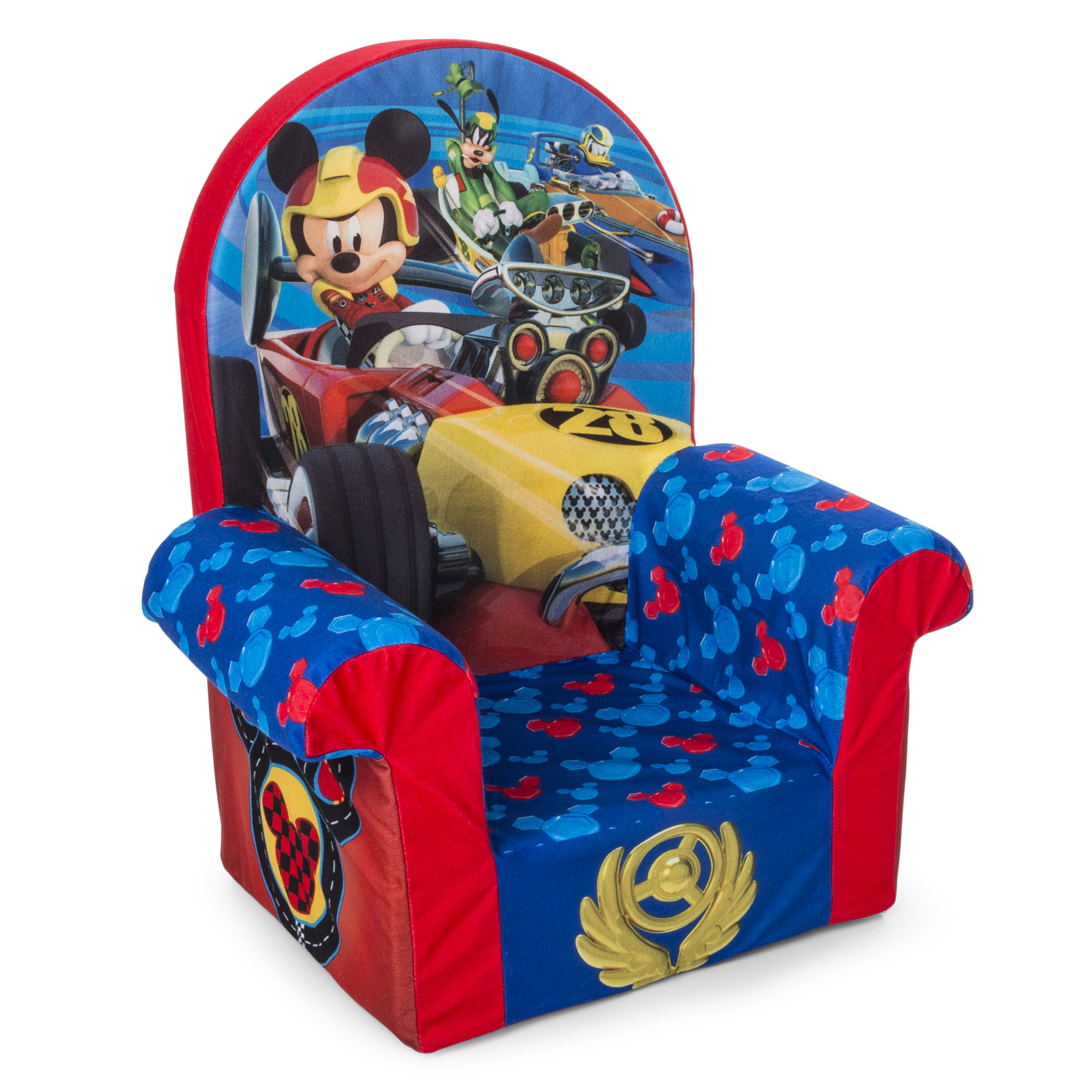 Mickey Mouse Roadsters Details about   Marshmallow Furniture Comfy Foam Toddler Chair Furniture 
