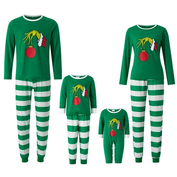 Conjuntos de pijamas navideños familiares Fiomva a juego con estampado de renos y copos de nieve para parejas y niños