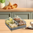 thumbnail image 5 of Compartmentalized Snack & Candy Organizer Plate | Plastic Fruit & Refreshment Tray with Removable Dividers | 7.28x7.28x4.33in Green or Gray Home Living Room Serving Dish, 5 of 6