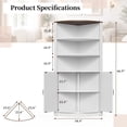 thumbnail image 3 of Jableast 67" Tall Farmhouse Corner Cabinet with Barn Door Design, Wooden Storage Cabinet with Open Display Shelves, Corner Hutch with Hidden Storage for Living Room, Kitchen, Bathroom, White, 3 of 8