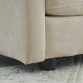 thumbnail image 4 of Modern Beige Chenille Oversized L-Shaped Sectional Sofa with Reversible Ottoman (220×80×75cm), 4 of 10