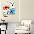 thumbnail image 2 of Masterpiece Art Gallery Watercolor Dream Red & Blue Flowers by Belle Maison Canvas Art Print 24" x 24", 2 of 4