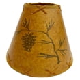 thumbnail image 3 of Rustic Oiled Paper Clip-On Lamp Shade with Pine Cone Design - 9", 3 of 7