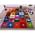 thumbnail image 2 of Ladole Rugs Colorful Red Blue Orange Cartoon Alphabets Rug Mat Carpet for Kids Children Baby Little Girl Boy Bed room Small Large Long Non Slip Skid Size 3x5. 4x6, 5 x 8, 7 x 10, 9 by 12, 11 feet ft, 2 of 5