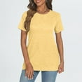 thumbnail image 6 of Lenpel T Shirts for Women Soft Casual Short Sleeve Crew Neck Tunic Tee Tops Trendy Summer Clothes, 6 of 7