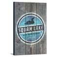 thumbnail image 1 of Squam Lake, New Hampshire - Loon Badge - Rustic - Lantern Press Artwork (12x18 Gallery Wrapped Stretched Canvas), 1 of 1