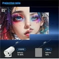 thumbnail image 2 of Android 4K Portable Projector 1600 Lumens Support 2.4+5GWifi6 Bluetooth 1+8GB HDMI Auto Focus Home Theater, 2 of 5