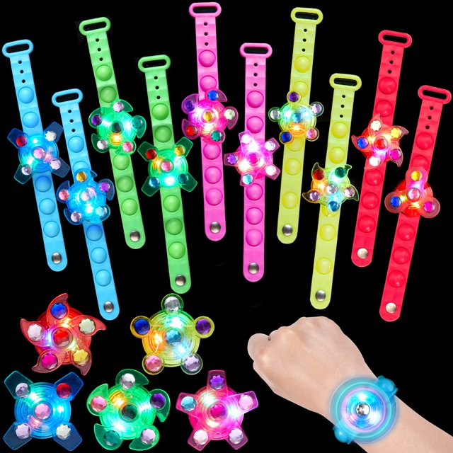 Pulseras iluminadas GOHEYI como obsequio de fiesta para niños, paquete de 24
