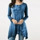 thumbnail image 2 of Camiseta informal con dobladillo irregular y cuello alto estampado de manga larga y cuello redondo para mujer Pompotops  gfhjh16851, 2 of 5