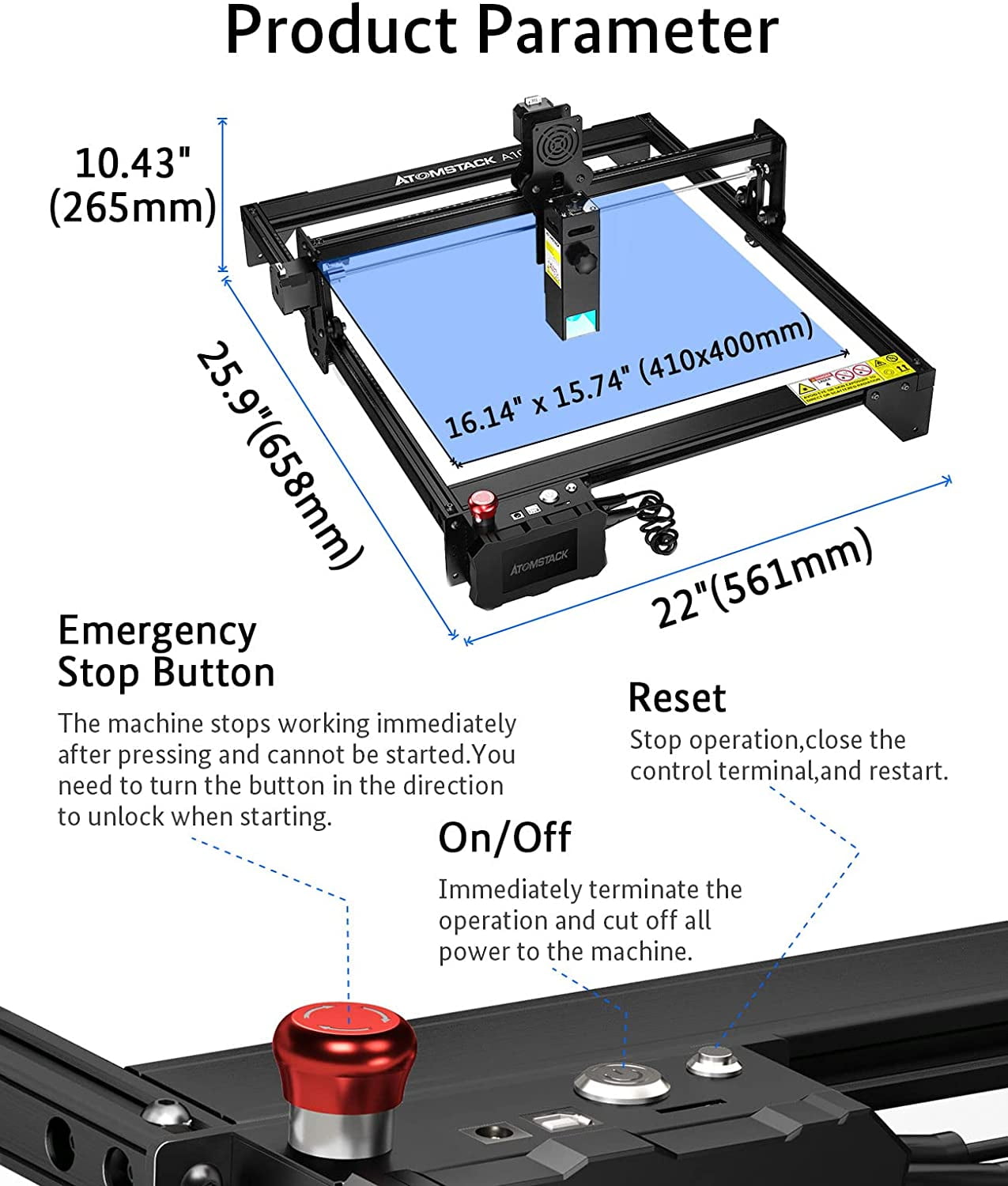 AtomStack A10 Pro Laser Engraver / Cutter 50W Offline