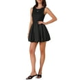 thumbnail image 4 of INSPIRE CHIC Women's Bubble Dress Summer 2025 Casual Sundress Sleeveless Crew Neck Tank Mini Short Dresses S Black, 4 of 6
