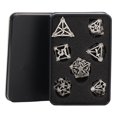 thumbnail image 1 of Dados de juego de mesa, 7 piezas de dados de metal, dados de juego de rol, dados poliédricos creados magistralmente, 1 of 8