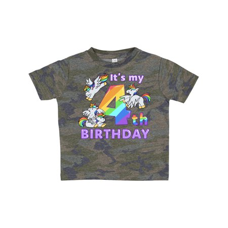 

Inktastic It s My 4th Birthday Unicorn Gift Toddler Boy or Toddler Girl T-Shirt