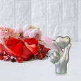 thumbnail image 5 of Loespoir Valentine's Day Gesture Ornament, Easy Desktop Decoration, Living Room Accent, Resin Crafts Figure, Shelf, Tabletop Decor, Holiday Gift, Romantic Atmosphere(Silver), 5 of 6
