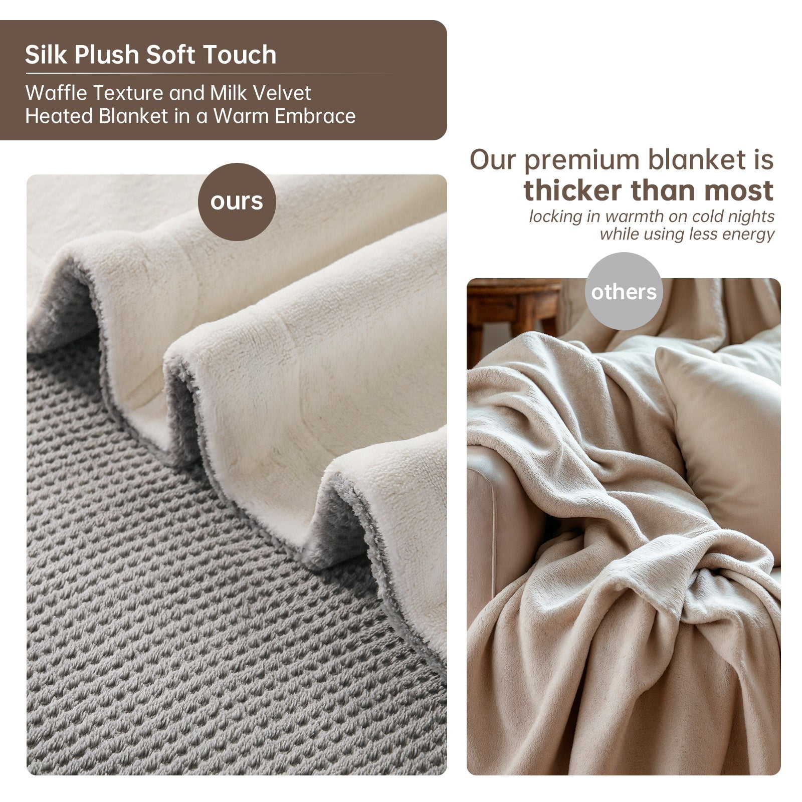 Heated Blanket Twin Size, Washable Heated Blanket Electric, Electric Blanket, Gray, 62" x 84", Blanket Warmer Heating blanket Heat Warming Blanket Electric Blanke Heater