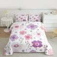 thumbnail image 2 of Homewish Cute Cartoon Flower Bedding Comforter Set,Colorful Daisy Twin Comforter Sets,White Pink Purple Bedding Set For Girls,Ultra Soft Home Decor Reversible,2pcs, 2 of 8