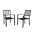 thumbnail image 1 of BTMWAY Black Outdoor Dining Chairs Set of 2, Metal Patio Chairs Set, Modern Outdoor Chairs for Balcony Porch Garden Backyard, 1 of 12