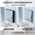 thumbnail image 4 of ANGELES HOME 30"x30" LED Mirrored Medicine Cabinet, Medicine Cabinets with Lights for Bathroom, Recessed or Surface Mount, Led Medicine Cabinet with Outlets & USB, Defogger, Dimmer, Double Open Door, 4 of 14