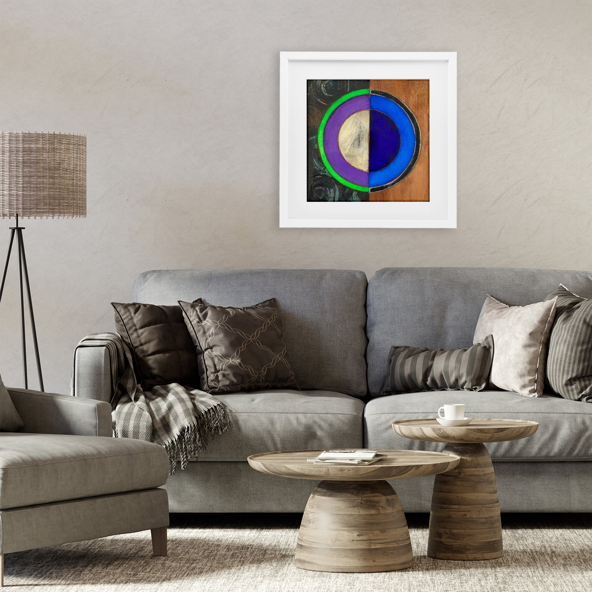 Stupell Industries Rustic Circular Balance White Framed Print Under Glass, design by Matthew Finger
