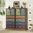 thumbnail image 2 of Homfa 50″ Tall Dresser with 4 Drawers, Boho Vintage Dresser with 2 Doors, Wood Drawers Chest for Bedroom Living Room Entryway, 2 of 7