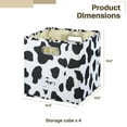 thumbnail image 5 of 4 PCS Cow Print Storage Cubes,11 x 11 x 11 Inches Storage Basket Cow Storage Box with Handles Washable Foldable Cotton Linen Fabric Storage Bins for Desktop Closet Shelf Organizer Containers, 5 of 6