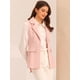 thumbnail image 3 of Chaqueta sin mangas con solapa de tweed a cuadros para mujer con bolsillos Rosa XL, 3 of 6