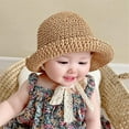 thumbnail image 5 of Little Girls Floppy Foldable Packable Wide Brim Summer Sun Hats Beach Straw Hat Baby Photography Straw Hats, 5 of 9