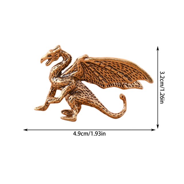 Ornamentos para Artesanías Latón Retro Vintage Big Devil Dragons Estatua, Té Pet Bronces Decoración para Mesa Estante Manto Mitología Vibe Gótico, Fuego con Fuego
