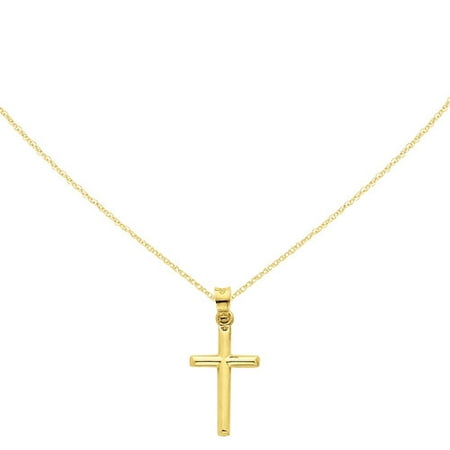 14kt Yellow Gold Polished Hollow Cross Pendant