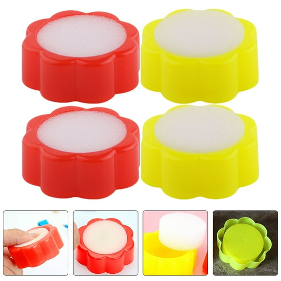 Raindrops 12Pcs Sponge Daubers For Banking Red Yellow Finger Wet Sponges For Accountants