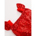 thumbnail image 5 of Qiylii Girl’s Sister Matching Christmas Sequin Mesh Yarn Stitching Fly Sleeve Romper/Dress, 5 of 9