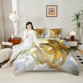 thumbnail image 4 of jejeloiu Angel Wings Bedding Comforter Set,Yellow White Twin Comforter Sets,God Bedding Set For Men Women,Microfiber Bedroom Decor Reversible,2pcs, 4 of 8