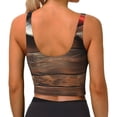 thumbnail image 3 of Lsque Rustic American Flag Wood Printed Women'S Sports Bra, Compression, Moisture Wicking, High-Impact Sports Bra For Women,Supportive sports bra-Medium, 3 of 9