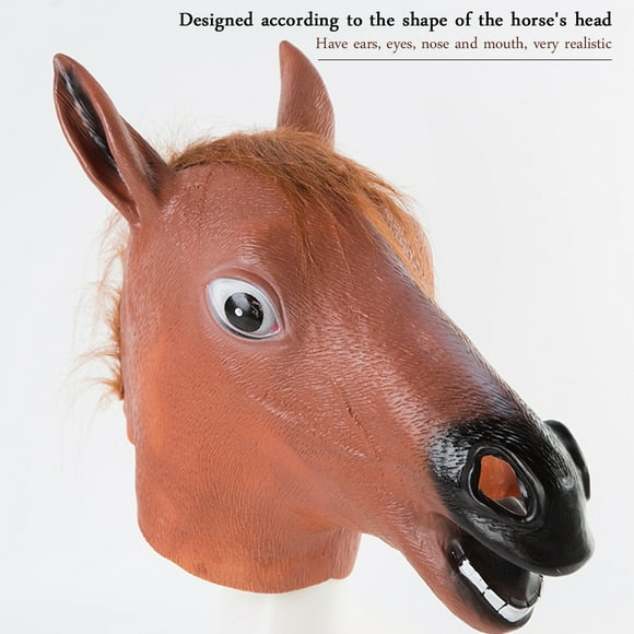 Horse Head Novelty Cosplay Halloween Funny Latex Animal Head