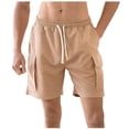 thumbnail image 2 of asjyhkr Cargo Shorts for Men Elastic Waist Drawstring Shorts with Multi Pockets Causal Solid Summer Shorts, 2 of 9