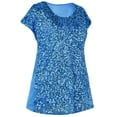 thumbnail image 4 of PrettyGuide Women's Sequin Top Shimmer Glitter Loose Bat Sleeve Party Tunic Tops, 4 of 7