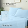thumbnail image 3 of SGI Bedding 1000 TC Egyptian Cotton Bed Sheet Set - Full Size Sheets 1000 Count Sheets for Full Size Bed - Soft, Durable Sheets Cotton Sheets in 1000 TC 15" Deep Light Blue, 3 of 7
